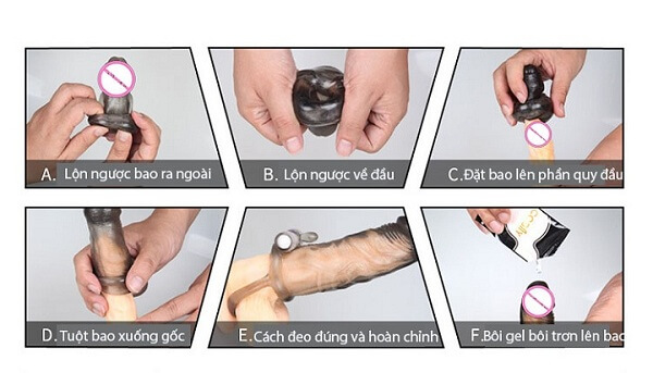 bao đôn dên dương vật giả rỗng ruột có rung có quai đeo