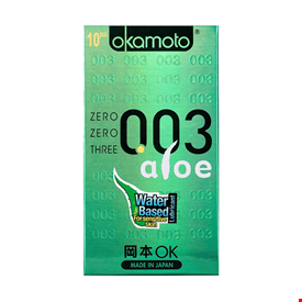 Bao cao su Okamoto 0.03 Aloe hương nha đam nhẹ nhàng (10 chiếc)