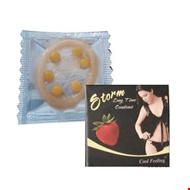 Bao cao su Storm bi (hộp 10 chiếc) 7 bi lớn hương dâu siêu kích thích